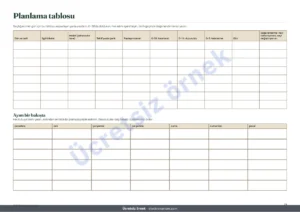 Planlama tablosu — 2027 Pazarlama Takvimi — Türkiye&rsquo;nin özel günleri ve paylaşım fikirleri, PDF + tablo + ajanda dosyası