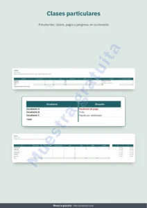 Clases particulares — Control de clases particulares — plantilla Excel de estudiantes, clases y pagos + cuaderno PDF para imprimir (Excel, Google Sheets y LibreOffice)