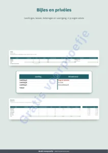 Bijles en privéles — Privélessen & bijles — werkmap voor leerlingen, lessen en betalingen + PDF-boekje om te printen (Excel, Google Sheets en LibreOffice)