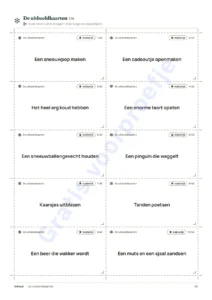 De uitbeeldkaarten · Kaarten om uit te knippen — Feestspellen voor het hele gezin — 12 spellen om te printen voor kerst en oud en nieuw