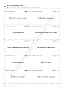 Die Pantomime-Karten · Karten zum Ausschneiden — Festliche Familienspiele — 12 Spiele zum Ausdrucken für Weihnachten und Silvester