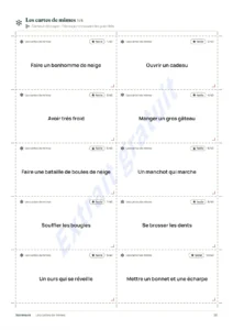 Les cartes de mimes · Cartes à découper — Jeux de fête en famille — 12 jeux à imprimer pour Noël et le Nouvel An