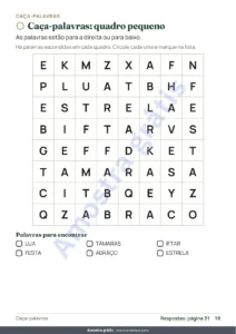 Caça-palavras: quadro pequeno — Meu caderno do Ramadã — Jogos, desenhos para colorir e boas ações, 5-10 anos