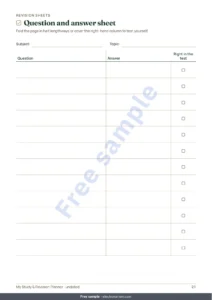 Question and answer sheet — Exam Study & Revision Planner — backward plan, spaced repetition and fill-in revision sheets (undated PDF)