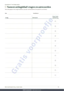 Samenvattingsblad vragen en antwoorden — Examenplanning — retroplanning, gespreide herhaling en samenvattingsbladen om in te vullen (pdf zonder datums)