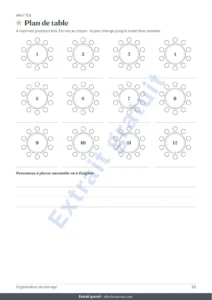 Plan de table — Organisateur de mariage — carnet PDF et classeur de budget, quelle que soit votre tradition