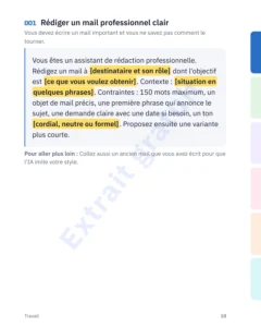 Rédiger un mail professionnel clair — Guide de conversation IA