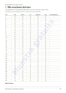 Mis oraciones del mes — Mi Ramadán — Planificador sin fechas, 30 días