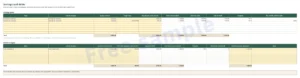 Savings and debts — Budget 2027 — Excel and Google Sheets budget spreadsheet, month by month, in your currency