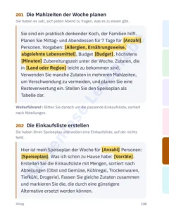 Die Mahlzeiten der Woche planen — KI-Sprachführer