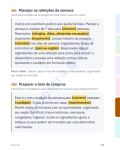 Planejar as refeições da semana — Guia de conversação IA