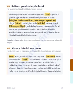 Haftanın yemeklerini planlamak — Yapay Zekâ Konuşma Kılavuzu