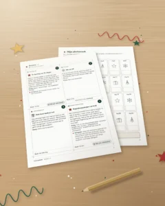 Aftellen naar de feestdagen — adventskalender met 24 activiteitenkaarten voor het gezin om te printen