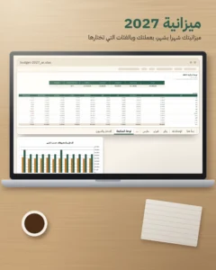 ميزانية 2027 — جدول ميزانية الأسرة على Excel وGoogle Sheets، شهرا بشهر، بعملتك