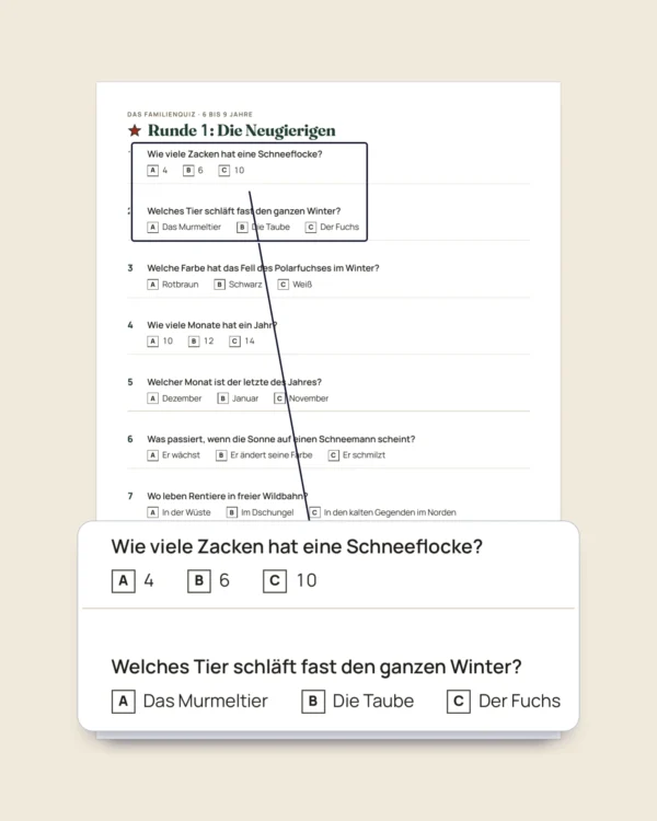 Festliche Familienspiele — 12 Spiele zum Ausdrucken für Weihnachten und Silvester