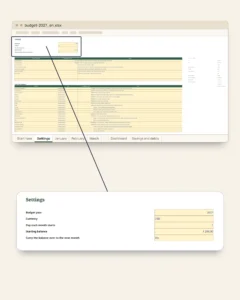 Budget 2027 — Excel and Google Sheets budget spreadsheet, month by month, in your currency
