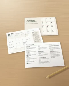 Calendario de marketing 2027 — fechas por país e ideas de publicación, PDF + hoja de cálculo + agenda
