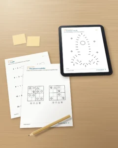My vacation workbook — numbers, logic, journal and nature, ages 6-9 (printable PDF and tablet version)