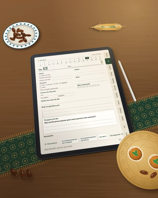 Meu Ramadã — Planner sem datas, 30 dias
